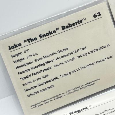 LOT 180J: Vintage Wrestling Cards: Jake the Snake, Bret the Hitman Hart, Macho Man Randy Savage, Hulk Hogan, Andre the Giant and More