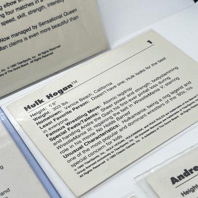 LOT 180J: Vintage Wrestling Cards: Jake the Snake, Bret the Hitman Hart, Macho Man Randy Savage, Hulk Hogan, Andre the Giant and More