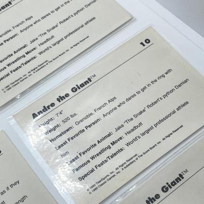 LOT 180J: Vintage Wrestling Cards: Jake the Snake, Bret the Hitman Hart, Macho Man Randy Savage, Hulk Hogan, Andre the Giant and More