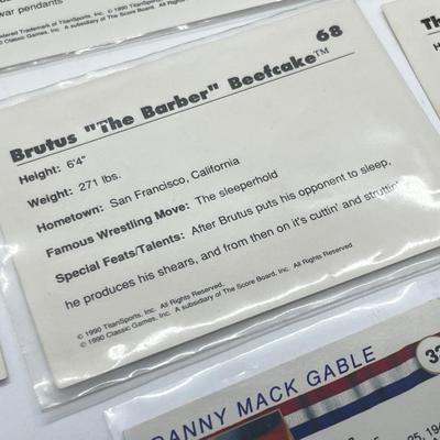 LOT 180J: Vintage Wrestling Cards: Jake the Snake, Bret the Hitman Hart, Macho Man Randy Savage, Hulk Hogan, Andre the Giant and More