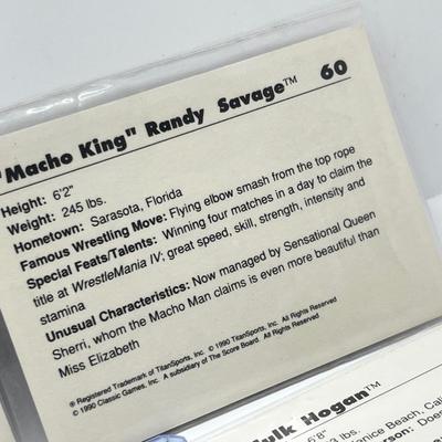 LOT 180J: Vintage Wrestling Cards: Jake the Snake, Bret the Hitman Hart, Macho Man Randy Savage, Hulk Hogan, Andre the Giant and More