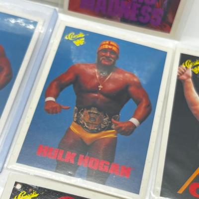LOT 180J: Vintage Wrestling Cards: Jake the Snake, Bret the Hitman Hart, Macho Man Randy Savage, Hulk Hogan, Andre the Giant and More
