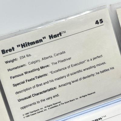 LOT 180J: Vintage Wrestling Cards: Jake the Snake, Bret the Hitman Hart, Macho Man Randy Savage, Hulk Hogan, Andre the Giant and More