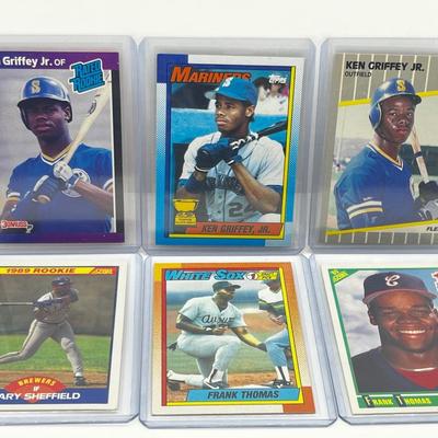 LOT 183J: MLB Baseball Star Rookie Cards - Ken Griffey, Jr., Frank Thomas, Gary Sheffield