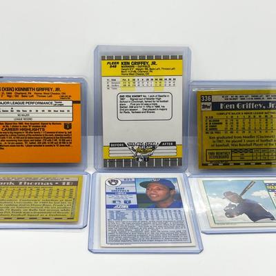 LOT 183J: MLB Baseball Star Rookie Cards - Ken Griffey, Jr., Frank Thomas, Gary Sheffield