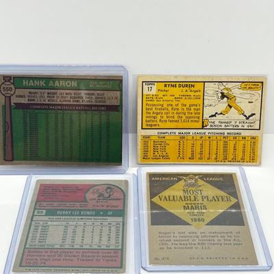 LOT 184J: 1960s/70s Baseball Cards - Roger Maris, Hank Aaron and More