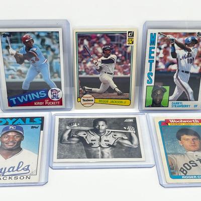 LOT 185J: 1980s Baseball Cards - Bo Jackson, Kirby Puckett, Roger Clemens, Daryl Strawberry Rookie Cards and More