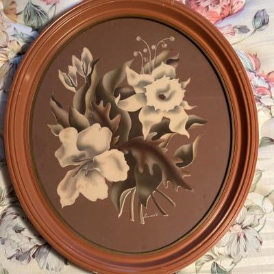 Pair of Turner Floral Prints in Oval Frames