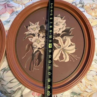 Pair of Turner Floral Prints in Oval Frames