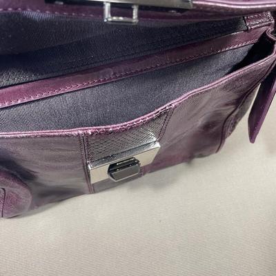 Badgley Mischka purple snake Leather Handbag