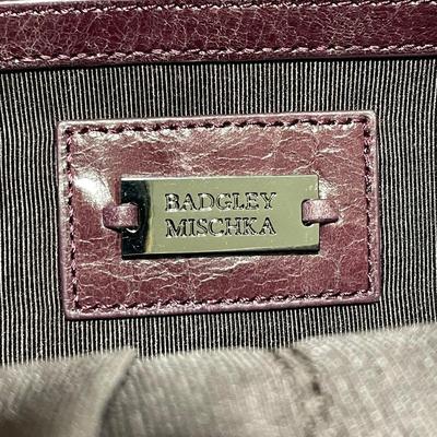 Badgley Mischka purple snake Leather Handbag