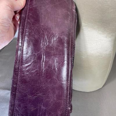 Badgley Mischka purple snake Leather Handbag