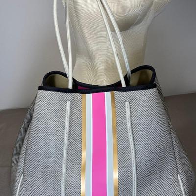 Large Neoprene Tote Handbag New!