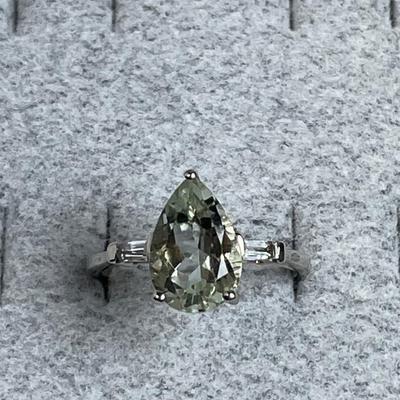 Prasiolite Sterling Silver Ring 8