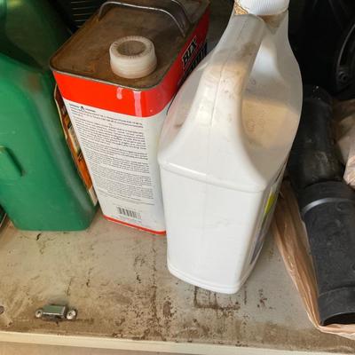 Lot 421 bottom shelf - outdoor / garden liquids and supplier, varnish, stain stripper