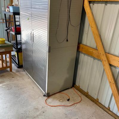 Lot 422 metal cabinet of liquids and chemicals - contents sold separately