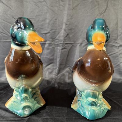 Lot of Duck Figurines and a Frames Duck Print