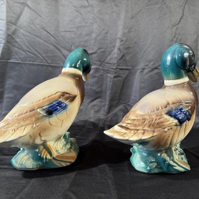 Lot of Duck Figurines and a Frames Duck Print