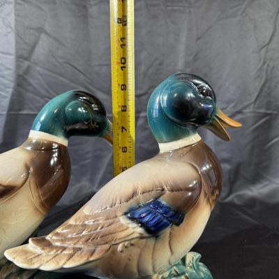 Lot of Duck Figurines and a Frames Duck Print