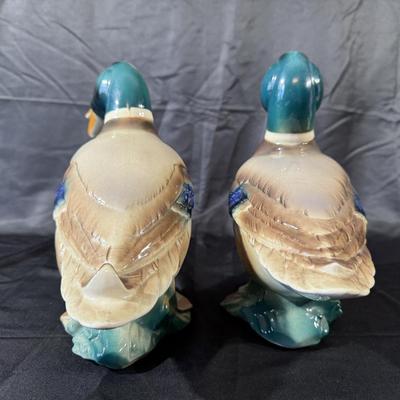 Lot of Duck Figurines and a Frames Duck Print