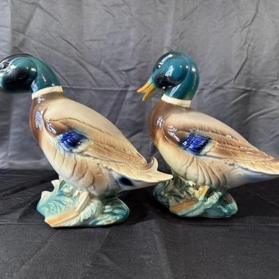 Lot of Duck Figurines and a Frames Duck Print