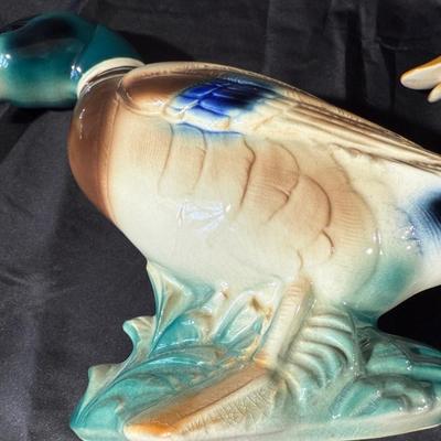 Lot of Duck Figurines and a Frames Duck Print