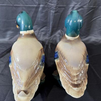 Lot of Duck Figurines and a Frames Duck Print