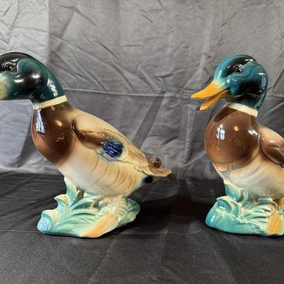 Lot of Duck Figurines and a Frames Duck Print