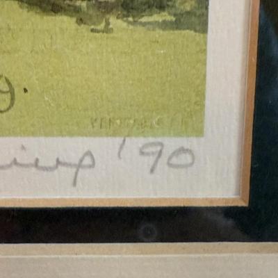 Hamilton from Paget, Bermuda Watercolor Framed Artwork by Carole Holding