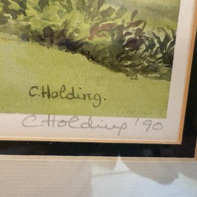 Hamilton from Paget, Bermuda Watercolor Framed Artwork by Carole Holding