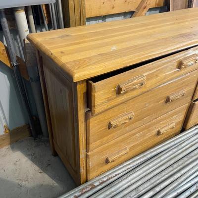 Lot 429 1950's ranch oak dresser - needs a little TLC