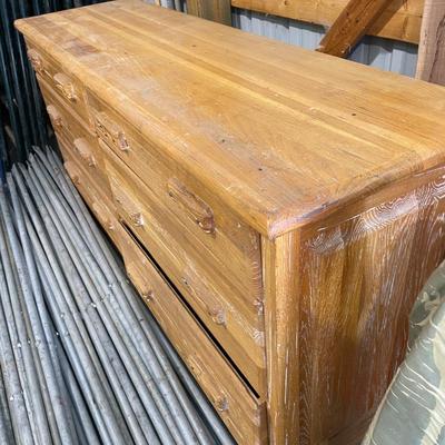 Lot 429 1950's ranch oak dresser - needs a little TLC