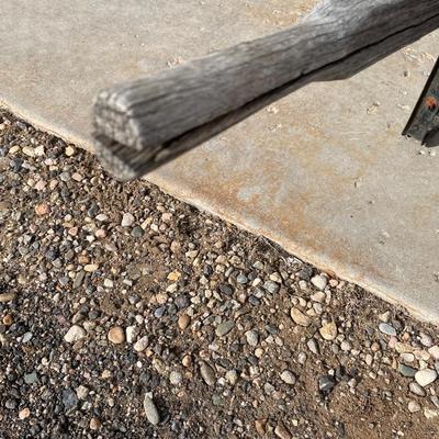 Lot 434 wheelbarrow, crowbars and levels