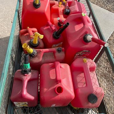Lot 436 pastic gas cans - various sizes
