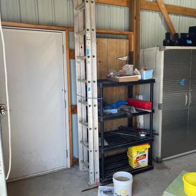 Lot 438 box of tie down straps, bungee cords and jumper cables