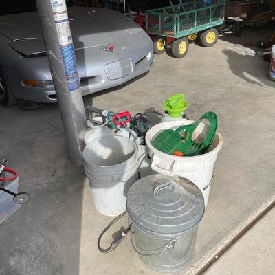 Lot 439 numerous sprayers, fertilizer spreaders