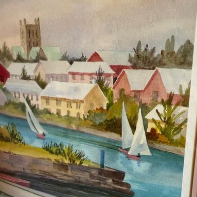Framed Artwork, Deubigh Cottage Paget, Bermuda by Mary Powell