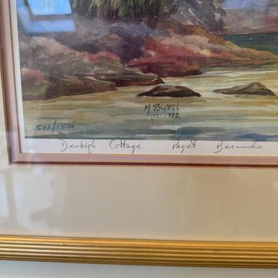 Framed Artwork, Deubigh Cottage Paget, Bermuda by Mary Powell