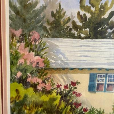 Framed Artwork, Deubigh Cottage Paget, Bermuda by Mary Powell