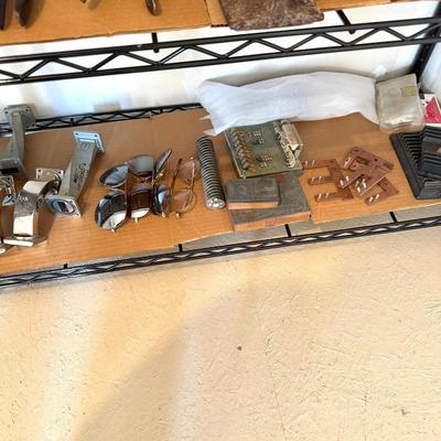 1211 Miscellaneous Found Mixed Media With Wire Shelf