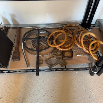 1212 Miscellaneous Found Mixed Media With Wire Shelf