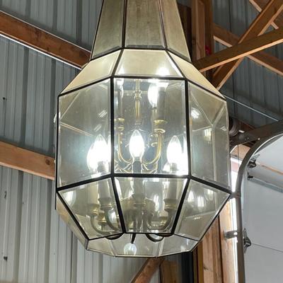 Lot 444 Vintage LARGE 1980s Entry Way Chandelier