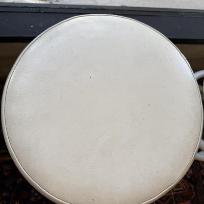 The Helix Company Steel Spring Stool White Vintage 1980’s Postmodern