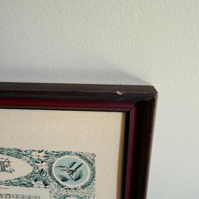 Framed Artwork of a song “Dixie”