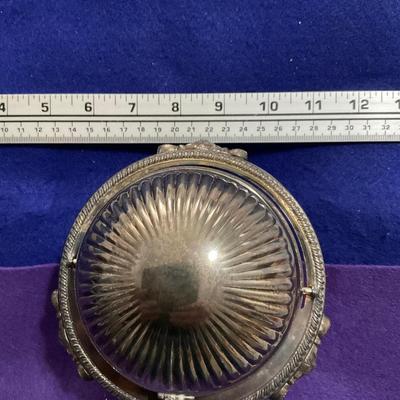 Vintage Dome Butter Caviar Dish. Silver Plate
