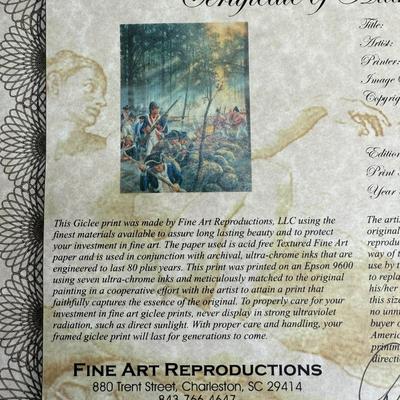 Framed Artwork, The War in the South by Doug Chaffee, Signed by Artist with Certificate of Authenticity