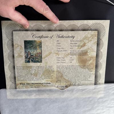 Framed Artwork, The War in the South by Doug Chaffee, Signed by Artist with Certificate of Authenticity