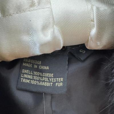 1220 NWT Ruby Cho Black Suede & Fur Jacket