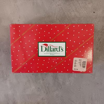 HALLMARK ORNAMENTS W/SANTA IN THE DRIVERS SEAT PLUS SANTAS BOOTS FROM DILLARDS