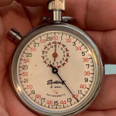 Working Vintage Sportcraft Stopwatch & Marbles Match Case
